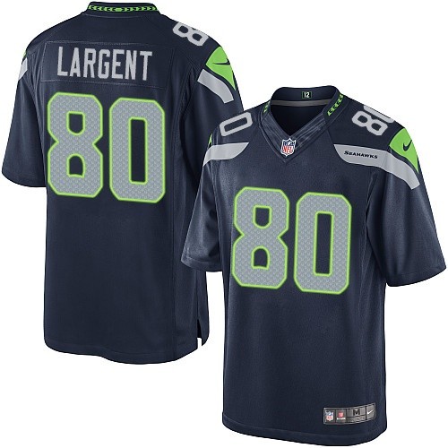 Men's Limited Steve Largent Nike Jersey Navy Blue Home - #80 NFL Seattle Seahawks